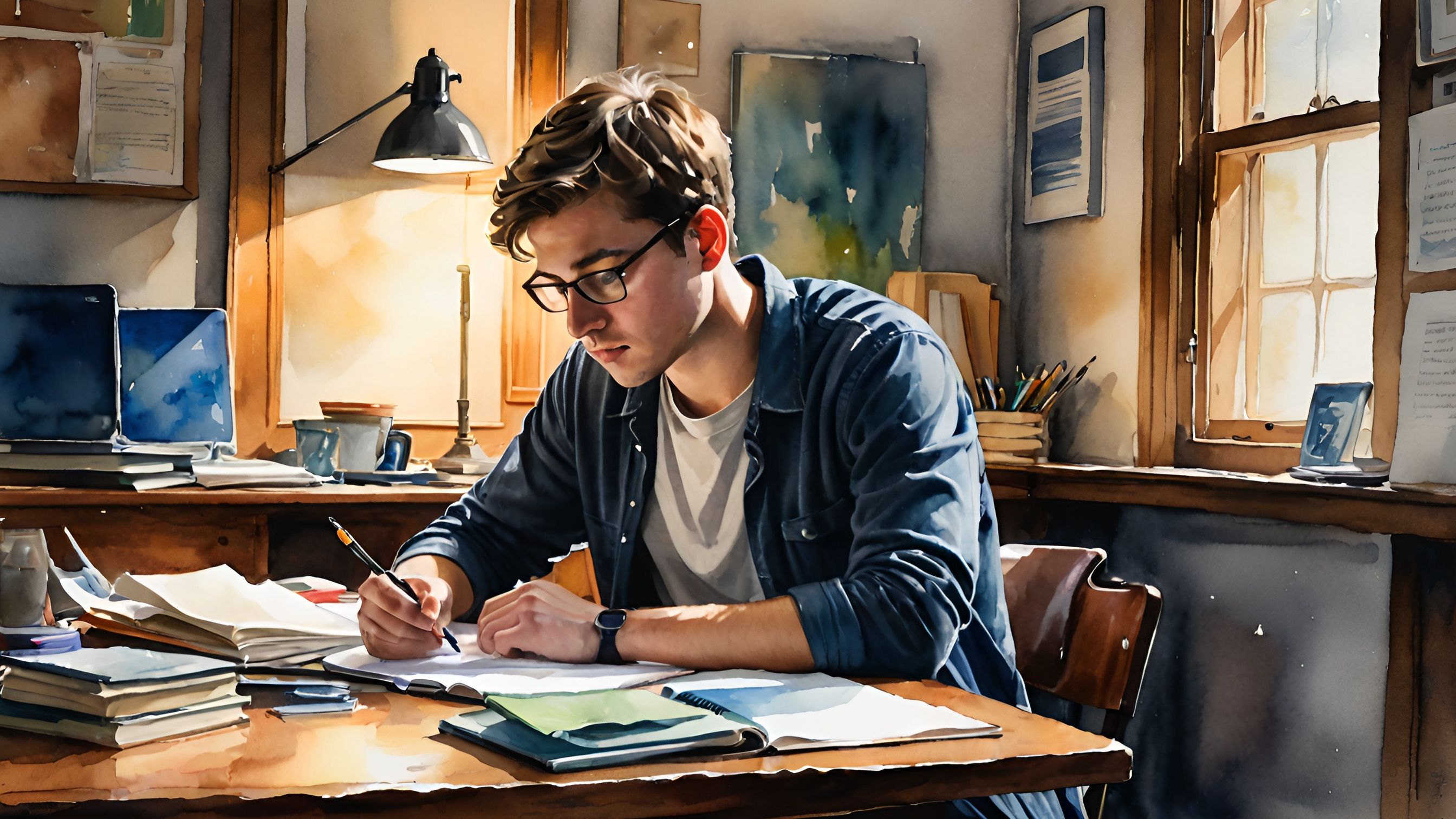 目標を書く青年　Quブログ